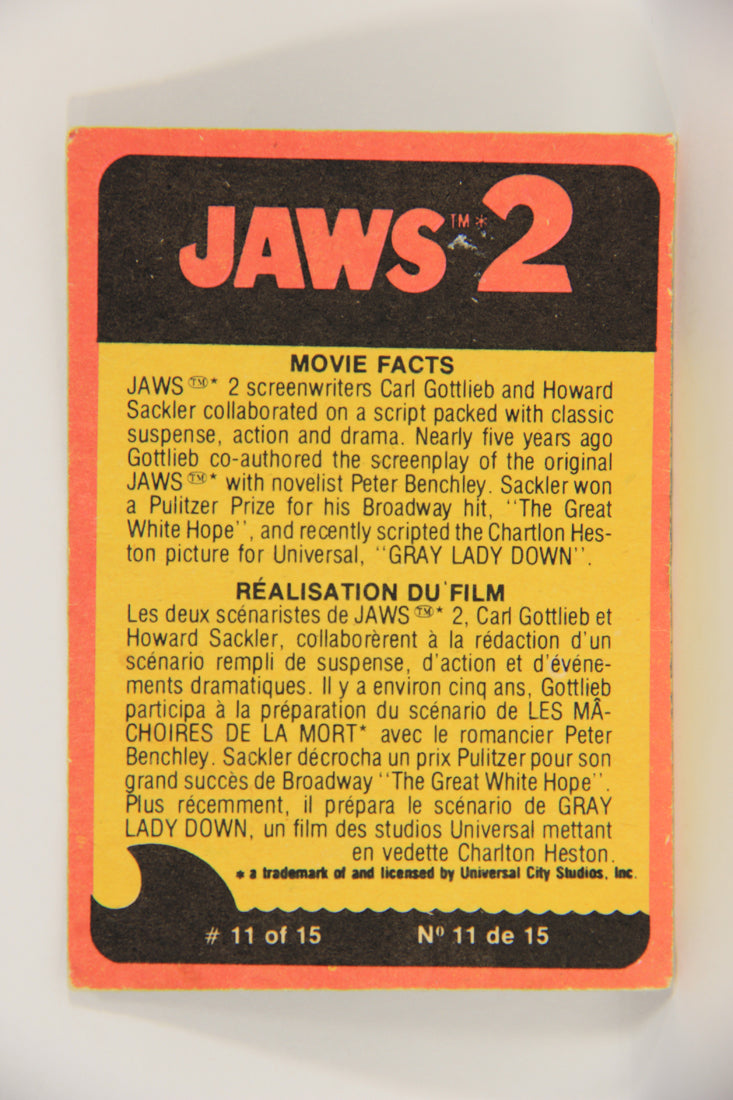 Jaws 2 - 1978 Trading Card #59 The Jaws Of Death FR-ENG Canada OPC L019785