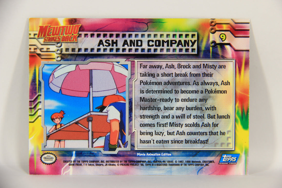 Pokémon Card First Movie #9 Ash And Company Foil Chase Blue Logo 1st Print ENG L019823