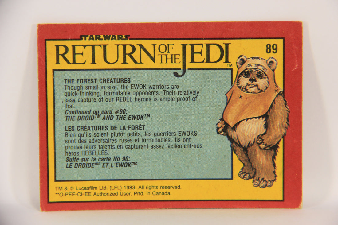 Star Wars ROTJ 1983 Trading Card #89 The Forest Creatures FR-ENG Canada L019855