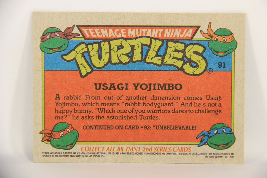 Teenage Mutant Ninja Turtles 2nd Series 1989 Trading Card #91 Usagi Yojimbo L019865