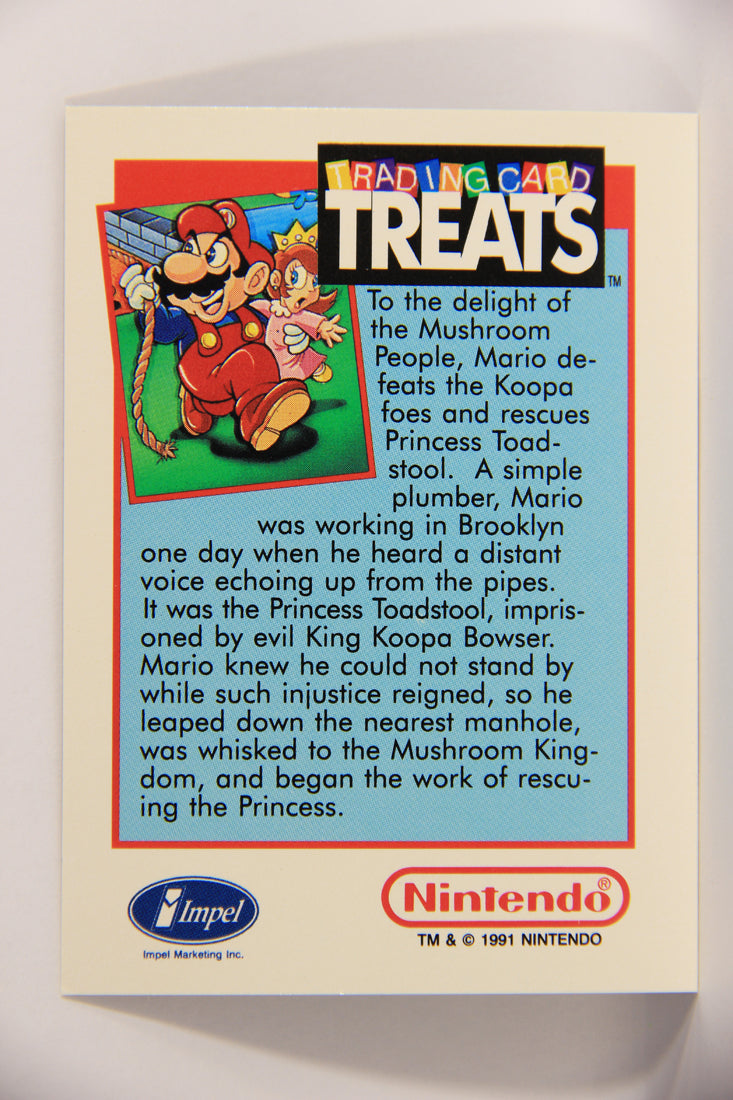 Super Mario Bros. 1991 Vintage Treats Impel Trading Card Mario Rescuing The Princess L019887