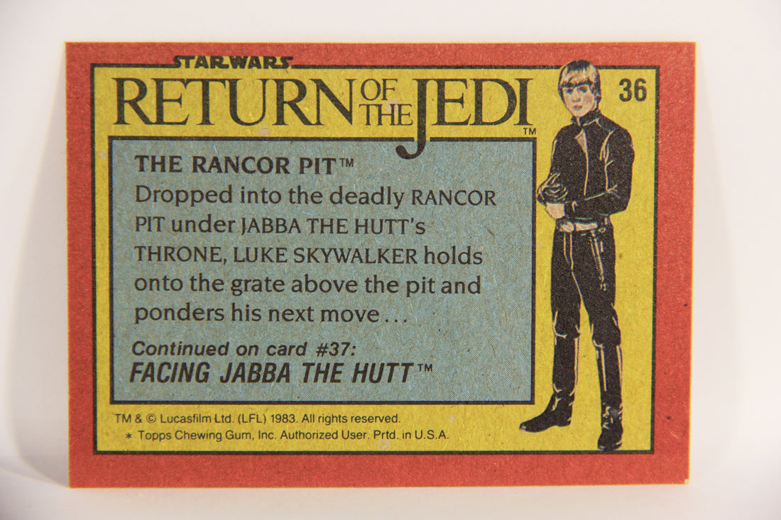 Star Wars Return Of The Jedi 1983 Card #36 The Rancor Pit ENG Topps L019934