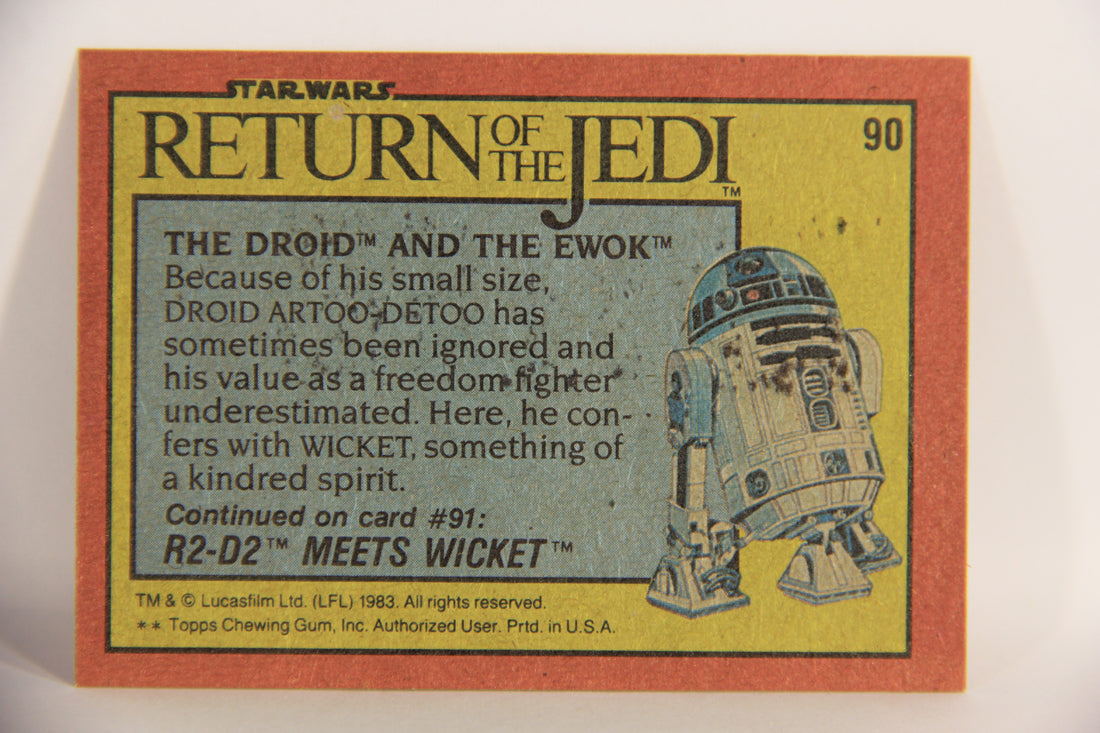 Star Wars Return Of The Jedi 1983 Card #90 The Droid And The Ewok ENG Topps L019941