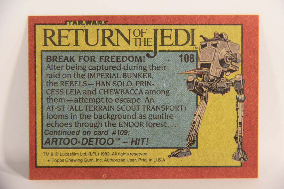 Star Wars Return Of The Jedi 1983 Card #108 Break For Freedom ENG Topps L019943