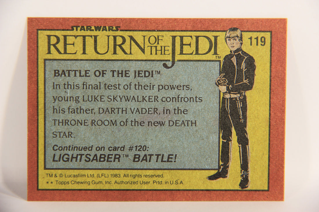 Star Wars Return Of The Jedi 1983 Card #119 Battle Of The Jedi ENG Topps L019944