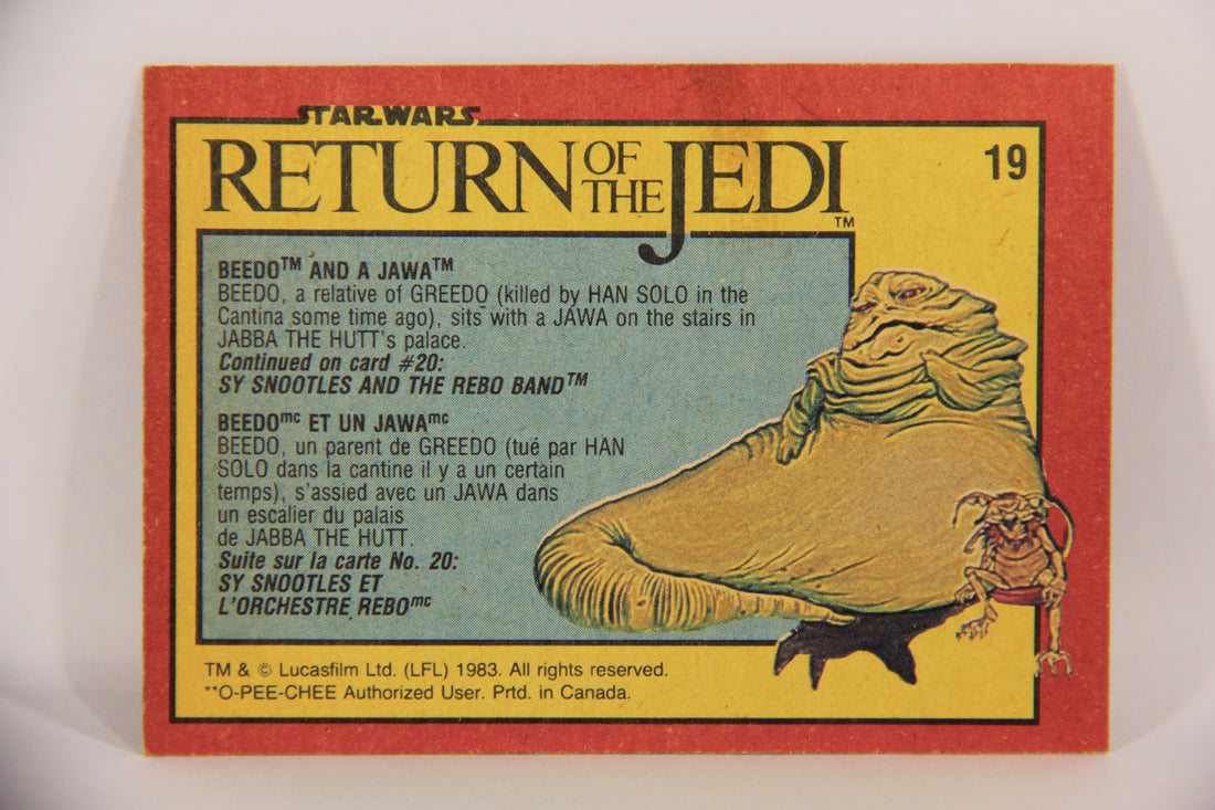 Star Wars Return Of The Jedi 1983 Card #19 Beedo And A Jawa FR-ENG OPC L020100