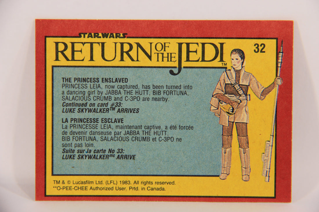 Star Wars Return Of The Jedi 1983 Card #32 The Princess Enslaved FR-ENG OPC L020108