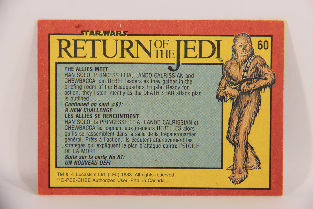 Star Wars Return Of The Jedi 1983 Card #60 The Allies Meet FR-ENG OPC L020124
