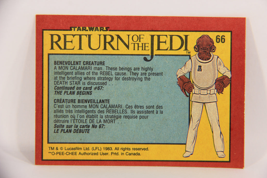 Star Wars Return Of The Jedi 1983 Card #66 Benevolent Creature FR-ENG OPC L020127