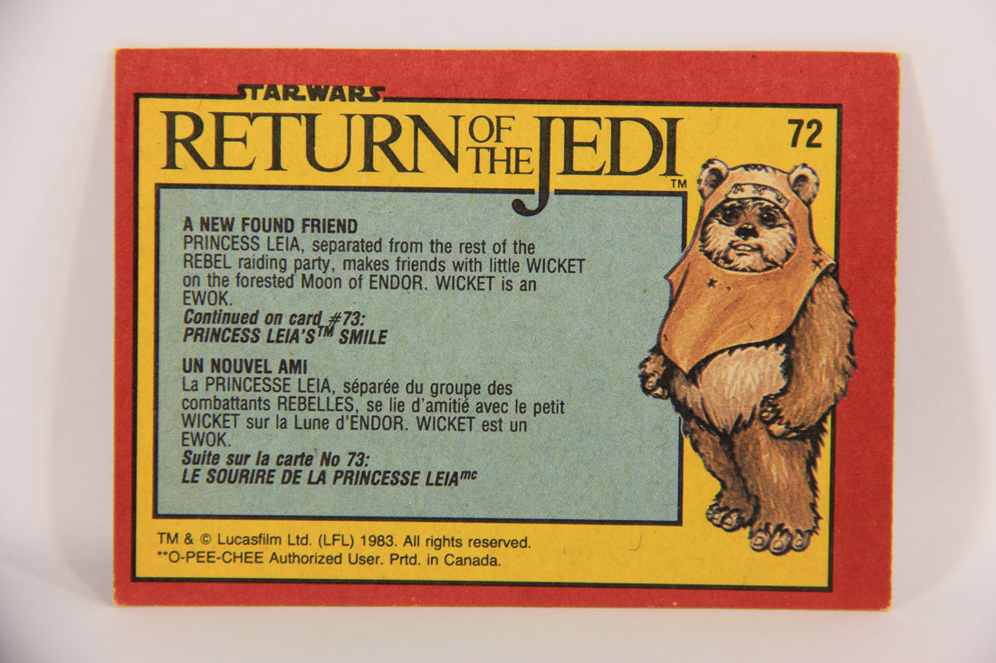 Star Wars Return Of The Jedi 1983 Card #72 A New Found Friend FR-ENG OPC L020129