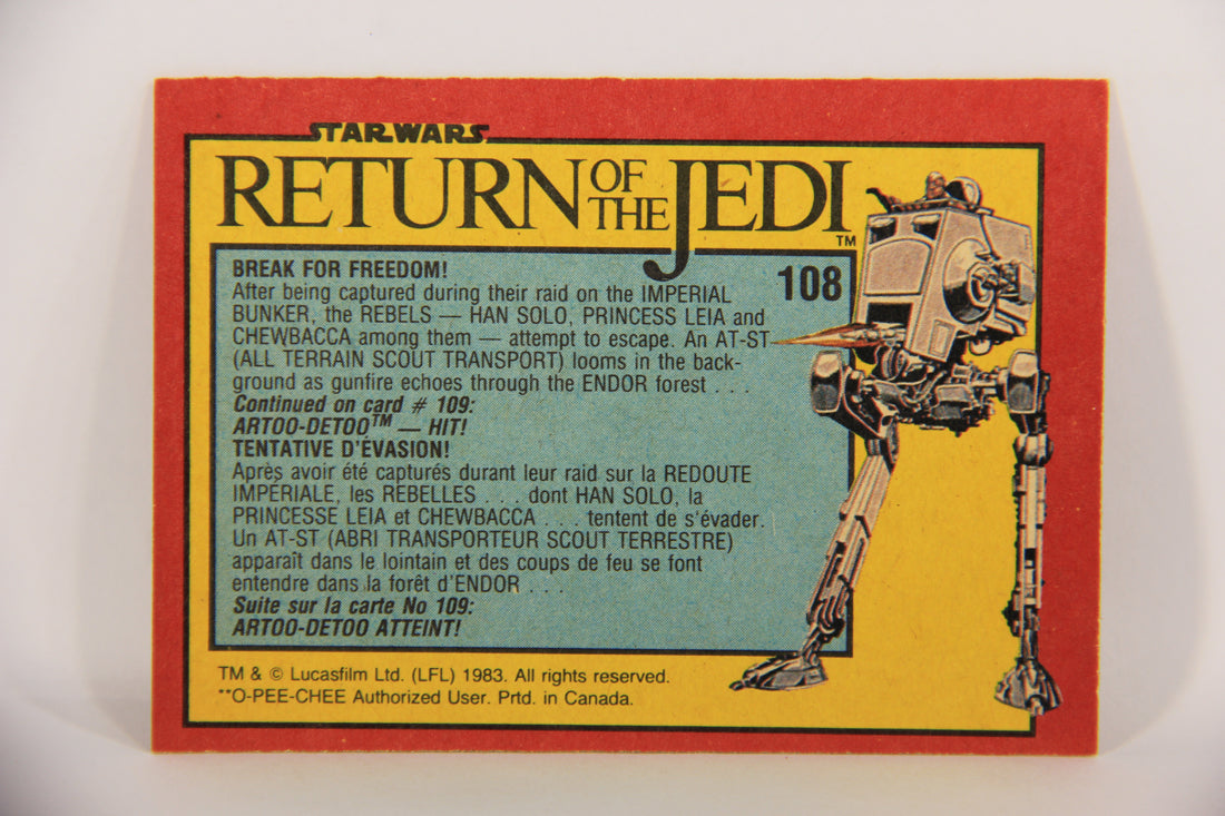 Star Wars Return Of The Jedi 1983 Card #108 Break For Freedom FR-ENG OPC L020148