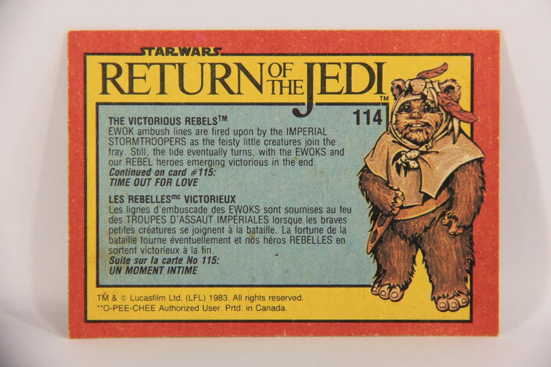 Star Wars ROTJ 1983 Trading Card #114 The Victorious Rebels FR-ENG OPC L020151