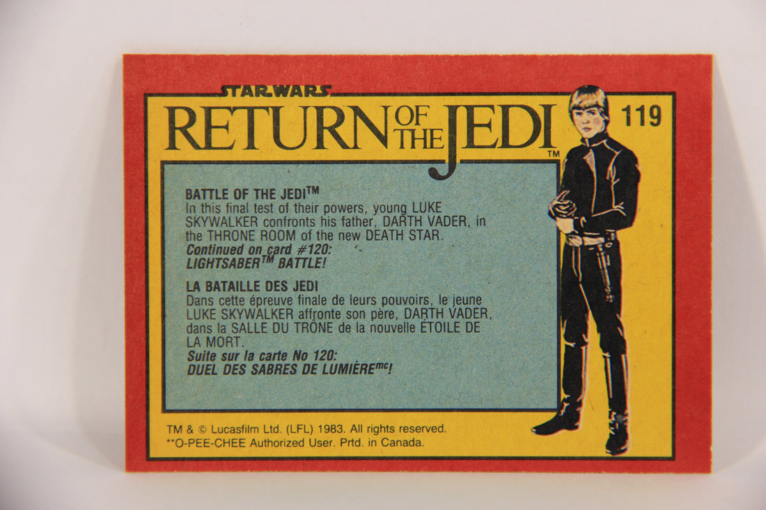 Star Wars Return Of The Jedi 1983 Card #119 Battle Of The Jedi FR-ENG OPC L020154