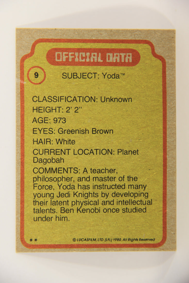 Star Wars The Empire Strikes Back Trading Card #9 Yoda ENG Topps L020173