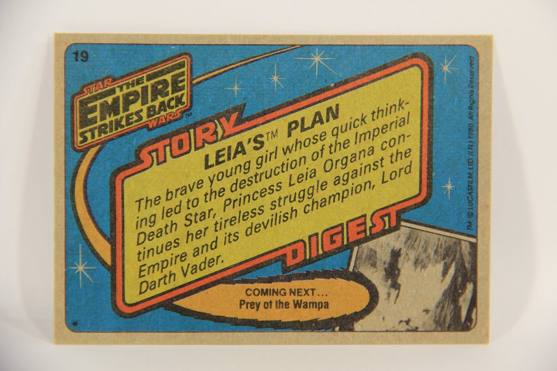 Star Wars Empire Strikes Back 1980 Trading Card #19 Leia's Plan ENG Topps L020179