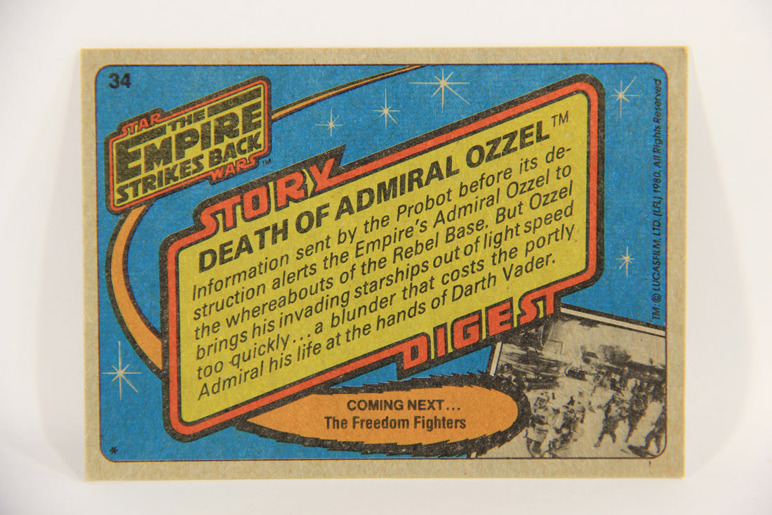 Star Wars Empire Strikes Back Card #34 Death Of Admiral Ozzel ENG Topps L020193