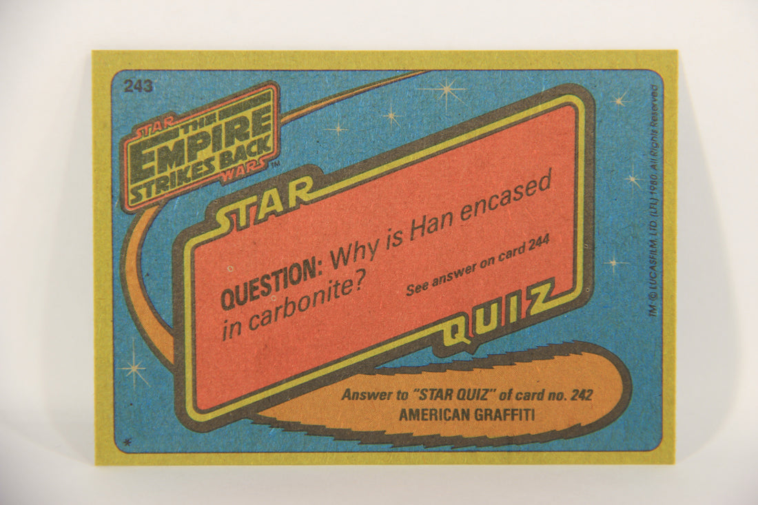 Star Wars Empire Strikes Back Card #243 Captain Solo Senses A Trap ENG Topps L020287