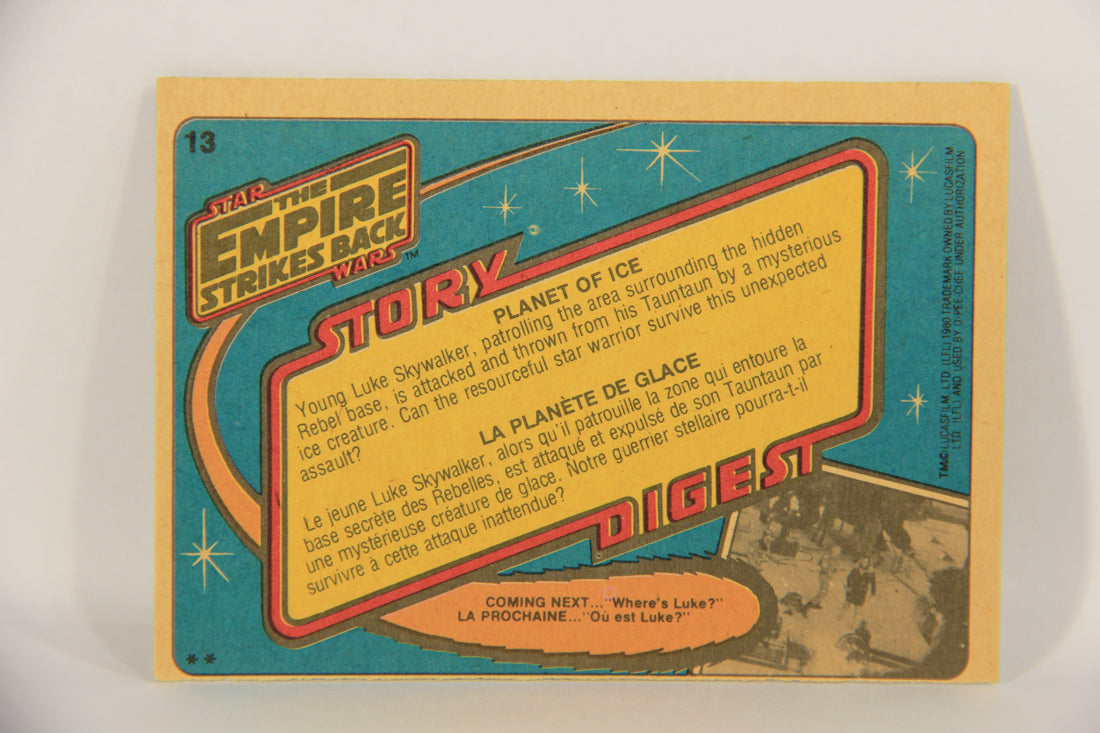 Star Wars Empire Strikes Back Trading Card #13 Planet Of Ice FR-ENG O-Pee-Chee L020303
