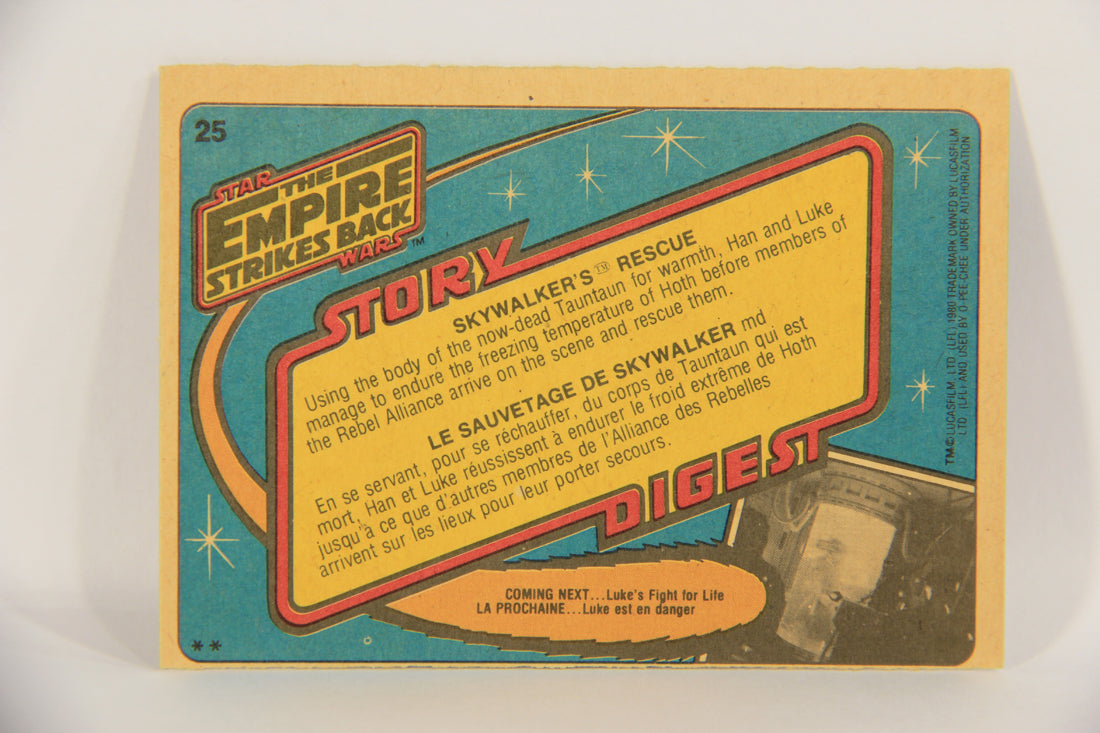 Star Wars Empire Strikes Back 1980 Card #25 Skywalker's Rescue FR-ENG OPC L020314