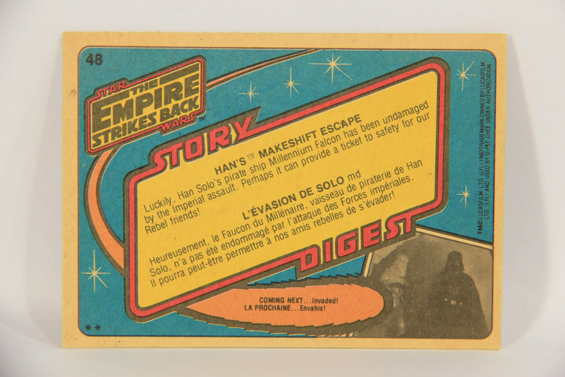 Star Wars Empire Strikes Back 1980 Card #48 Solo's Makeshift Escape FR-ENG OPC L020334