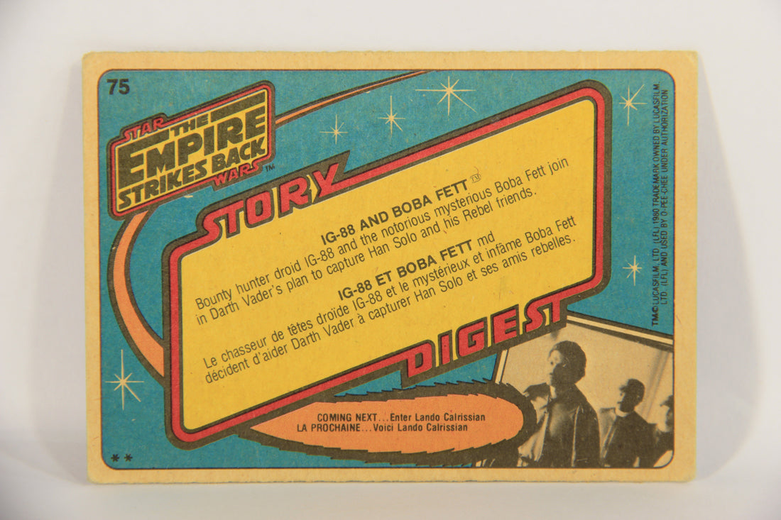 Star Wars Empire Strikes Back Trading Card #75 IG-88 And Boba Fett FR-ENG OPC L020356