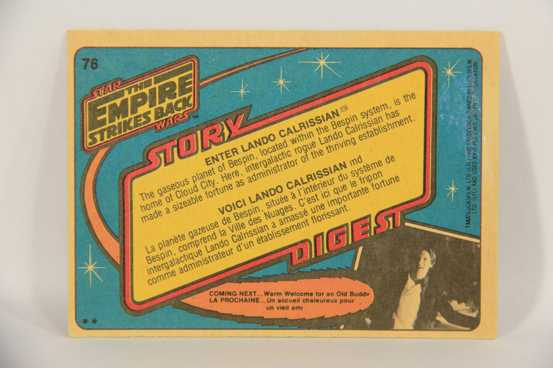 Star Wars Empire Strikes Back Card #76 Enter Lando Calrissian FR-ENG OPC L020357