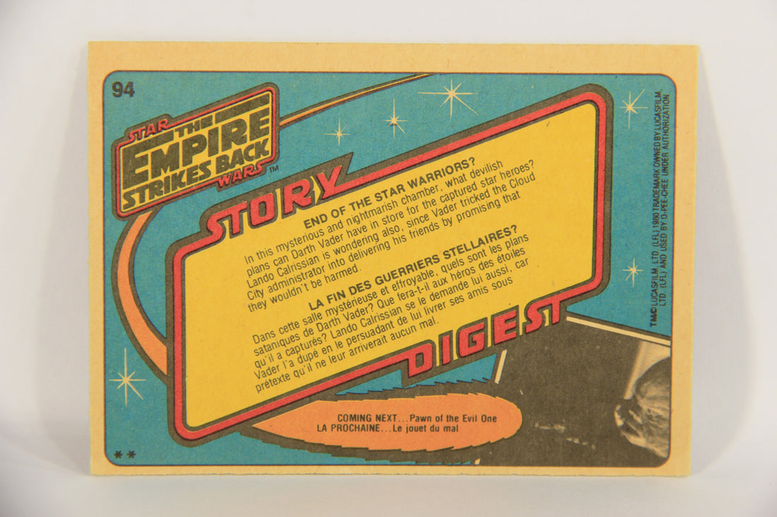 Star Wars Empire Strikes Back Card #94 End Of The Satr Warriors FR-ENG OPC L020372