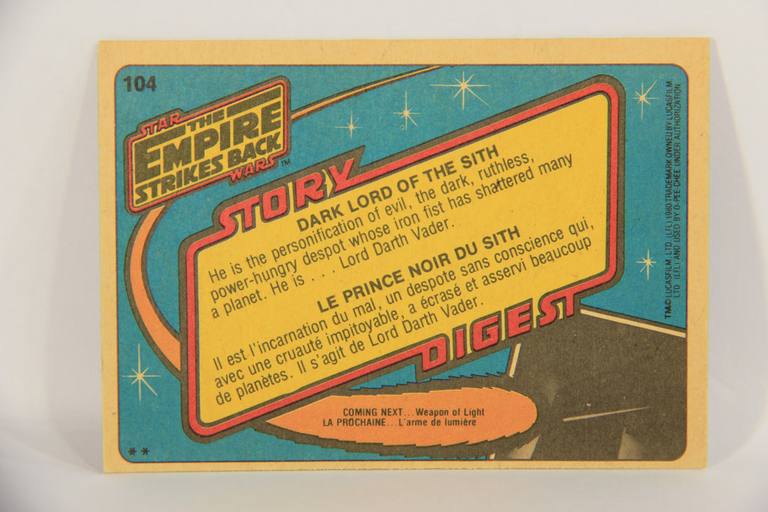 Star Wars Empire Strikes Back Card #104 Dark Lord Of The Sith FR-ENG OPC L020382