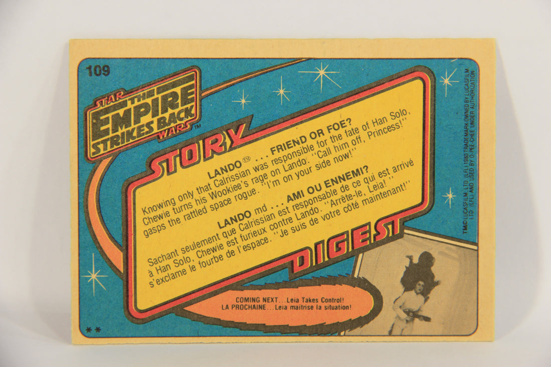 Star Wars Empire Strikes Back Trading Card #109 Lando Friend Or Foe FR-ENG OPC L020387