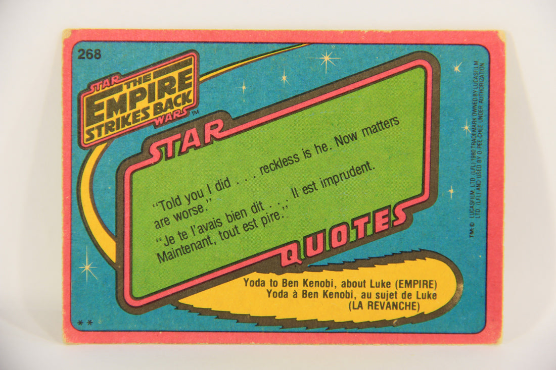 Star Wars Empire Strikes Back Trading Card #268 Luke Skywalker FR-ENG OPC L020409