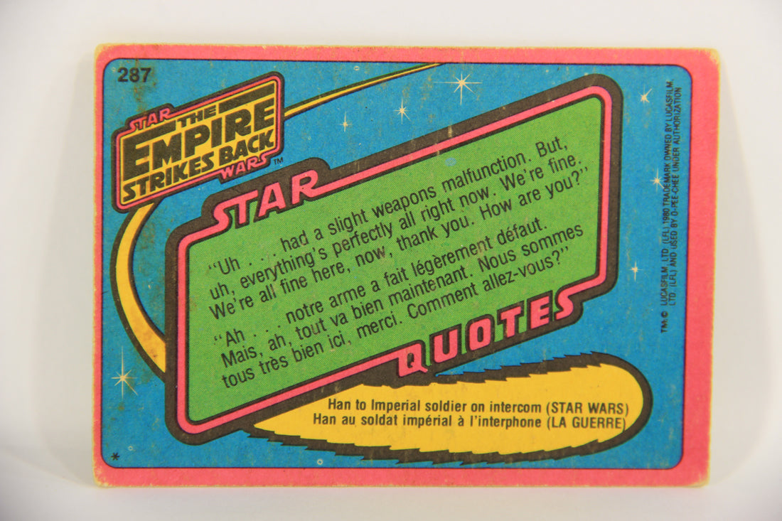 Star Wars Empire Strikes Back Trading Card #287 Calrissian Of Bespin FR-ENG OPC L020426