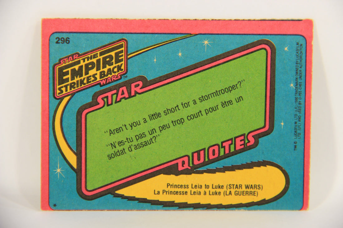 Star Wars Empire Strikes Back 1980 Card #296 Threepio In A Jam FR-ENG OPC L020434