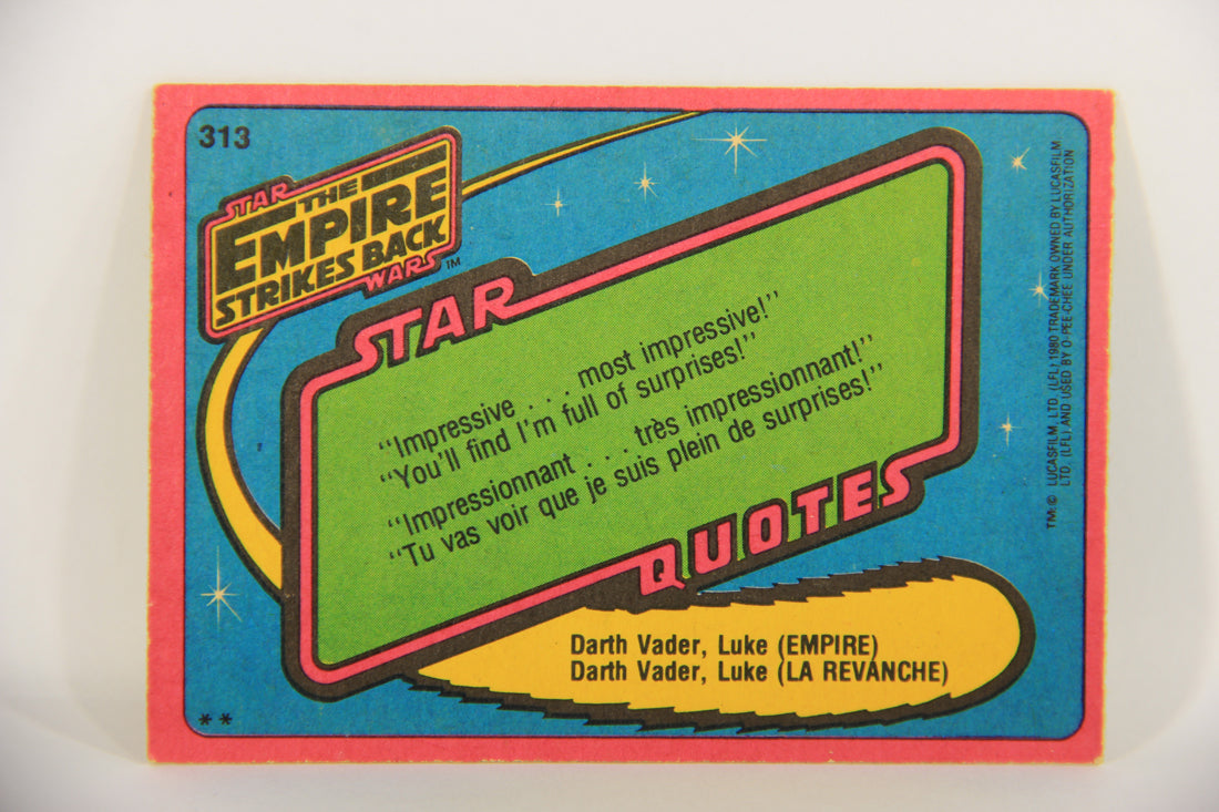 Star Wars Empire Strikes Back 1980 Card #313 In The Path Of Danger FR-ENG OPC L020450
