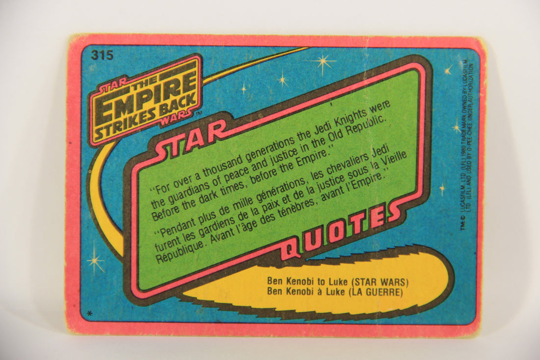 Star Wars Empire Strikes Back Trading Card #315 Hero Of The Rebellion FR-ENG OPC L020452