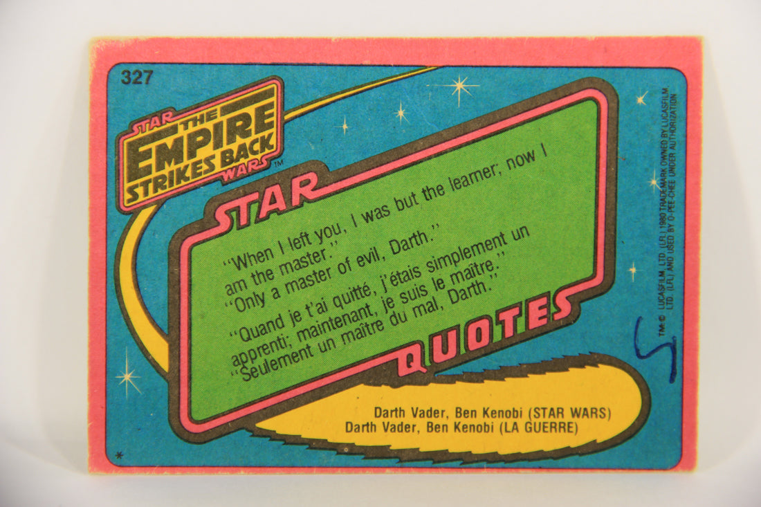 Star Wars Empire Strikes Back 1980 Card #327 Rebel Snowspeeders Zero In OPC L020463