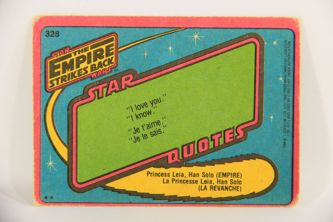 Star Wars Empire Strikes Back 1980 Card #328 Champions Of Freedom FR-ENG OPC L020464