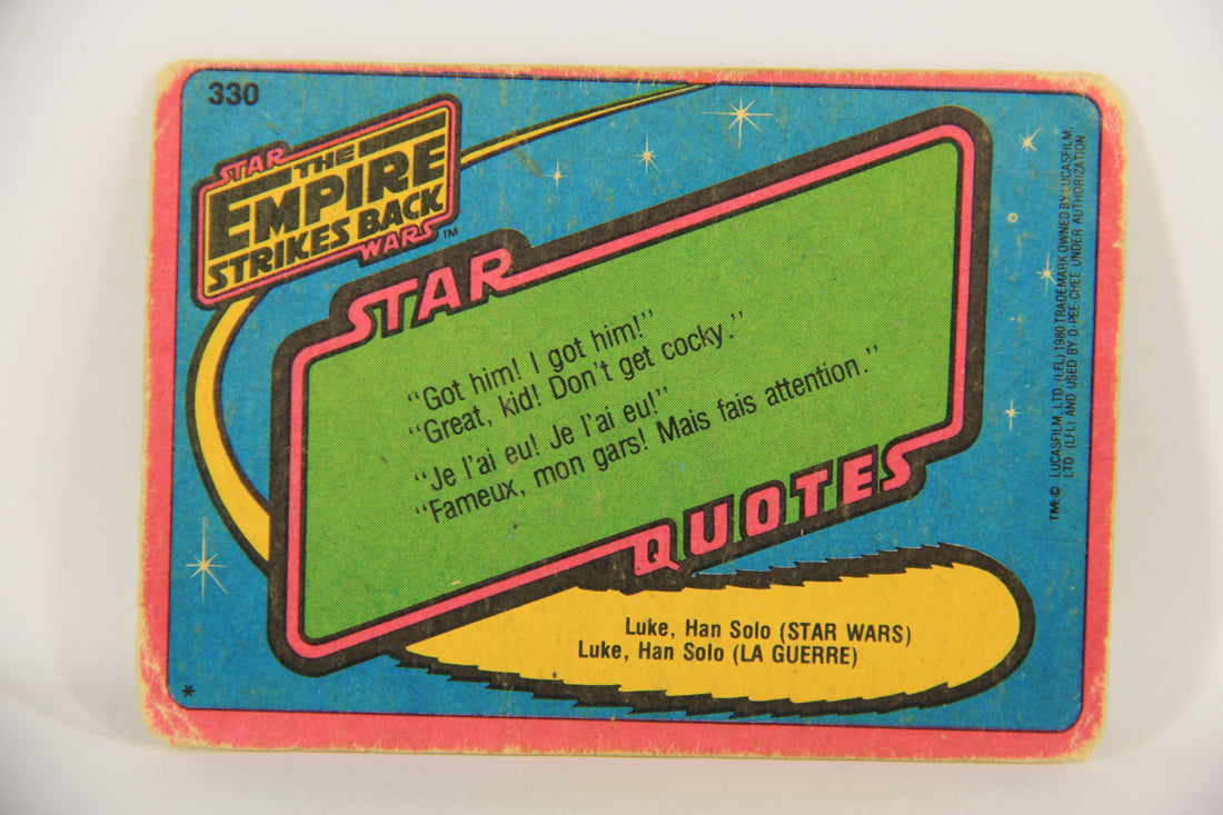 Star Wars The Empire Strikes Back Card #330 The Training Of A Jedi FR-ENG OPC L020466
