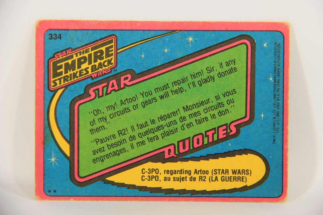 Star Wars Empire Strikes Back Trading Card #334 The Asteroid Chase FR-ENG OPC L020470