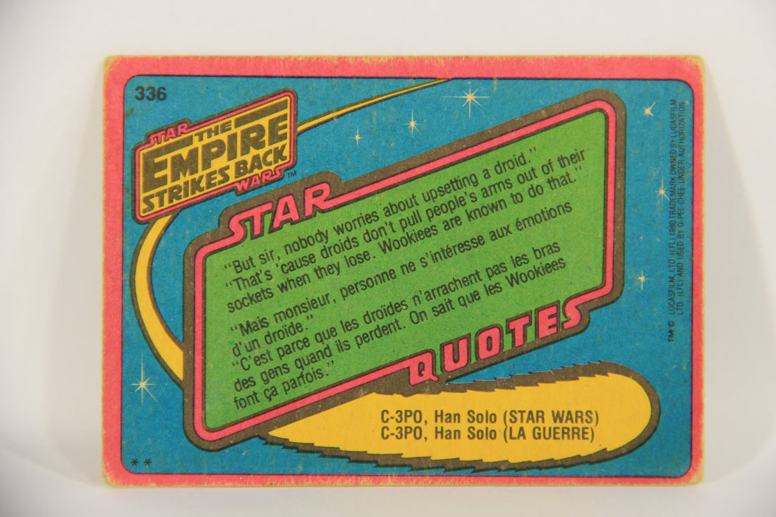 Star Wars Empire Strikes Back 1980 Card #336 Power Generators FR-ENG OPC L020472