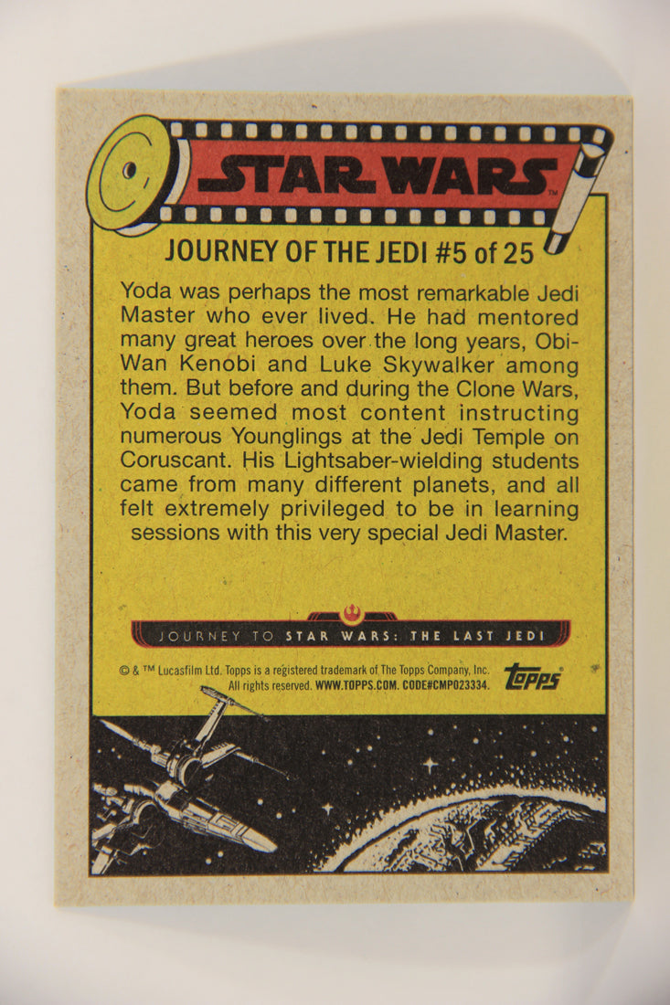 SW The Last Jedi Journey 2017 Card #5 Yoda And The Younglings ENG Blue L020507