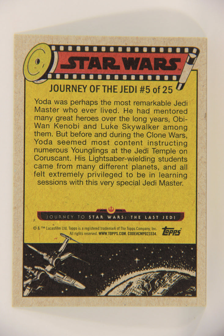 SW The Last Jedi Journey 2017 Card #5 Yoda And The Younglings ENG Slime Green L020508