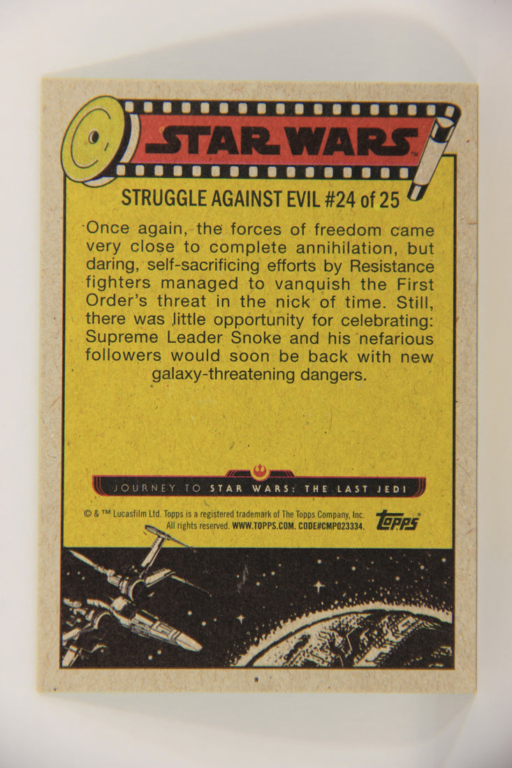 SW The Last Jedi Journey 2017 Card #49 A Narrow Victory ENG Slime Green L020564