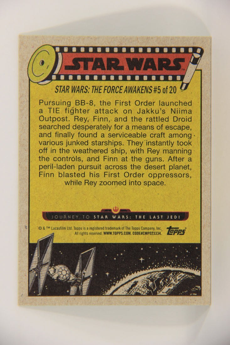 SW The Last Jedi Journey 2017 Trading Card #75 Escaping Jakku ENG Slime Green L020588
