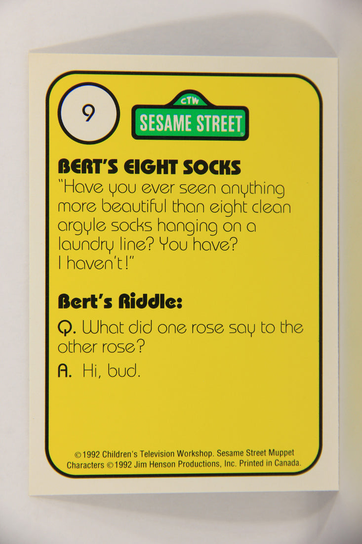 Sesame Street TV Show 1992 Trading Card #9 Bert 8 Socks ENG Canada L020632