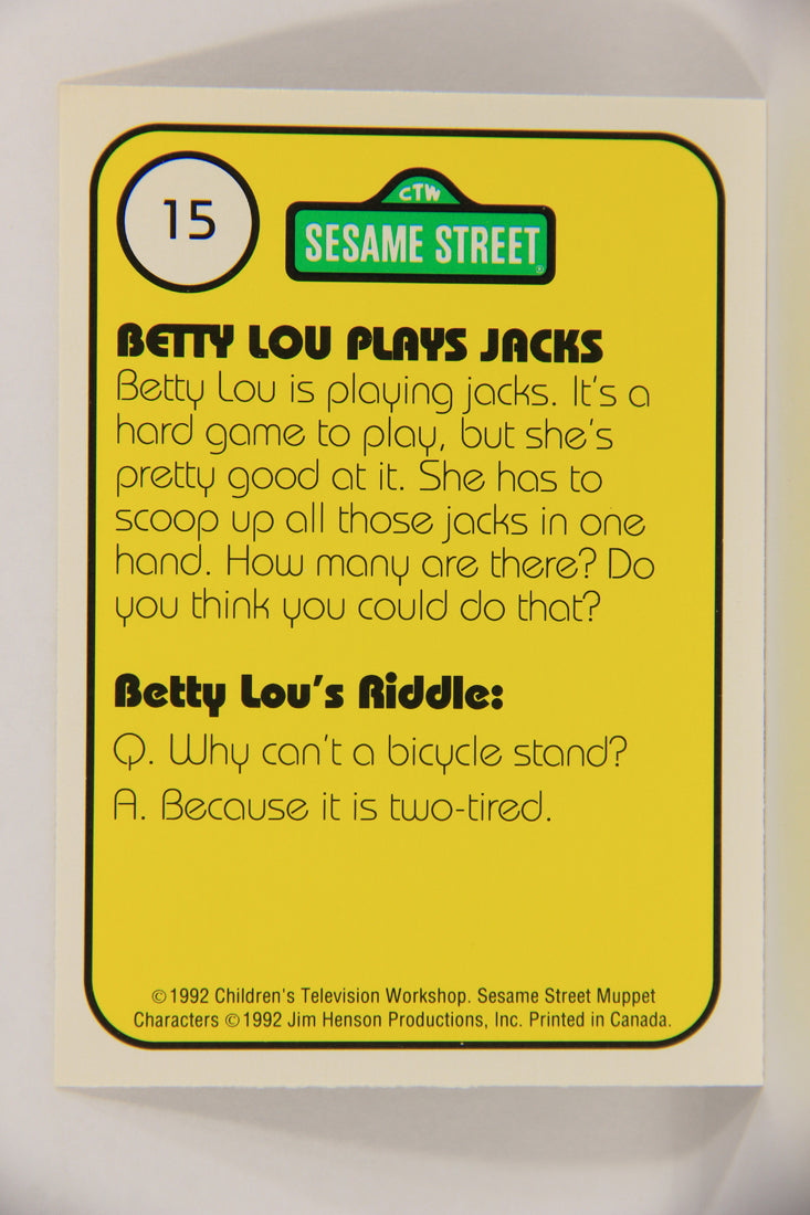 Sesame Street TV Show 1992 Trading Card #15 Betty Lou 14 Jacks ENG Canada L020638