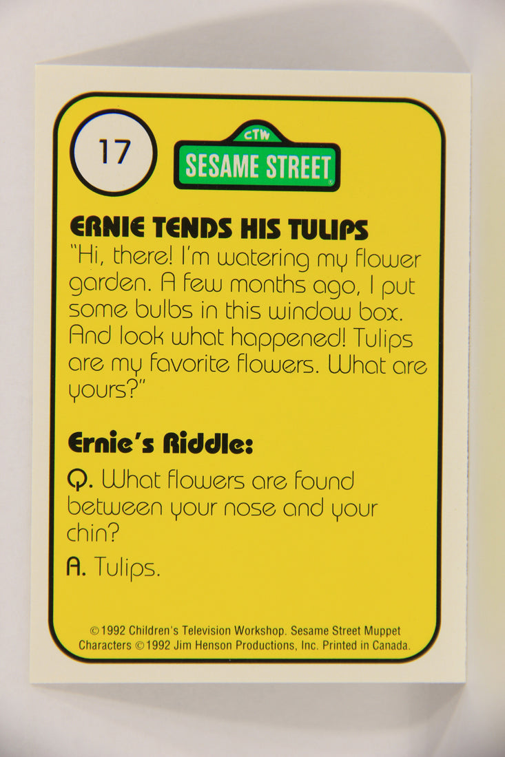 Sesame Street TV Show 1992 Trading Card #17 Ernie 16 Flowers ENG Canada L020640
