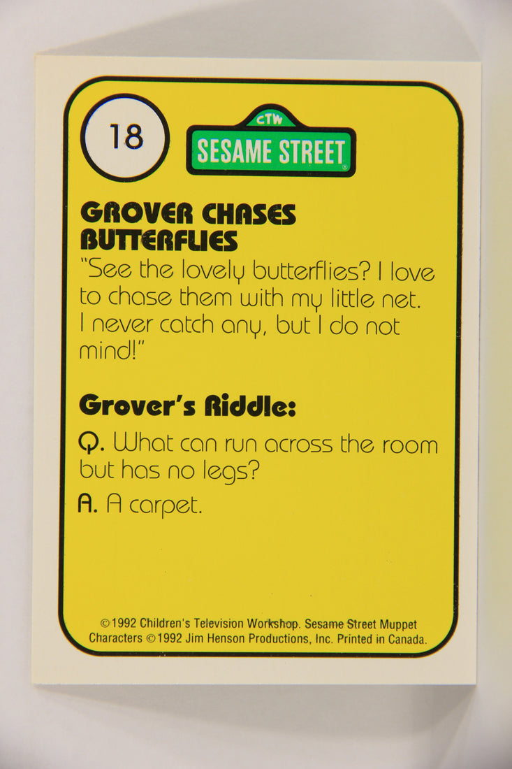 Sesame Street TV Show 1992 Trading Card #18 Grover 17 Butterflies ENG Canada L020641