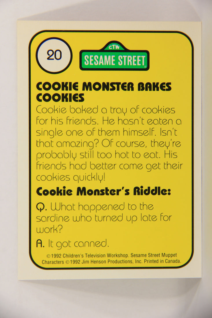 Sesame Street TV Show 1992 Trading Card #20 Cookie Monster 19 Cookies ENG L020643
