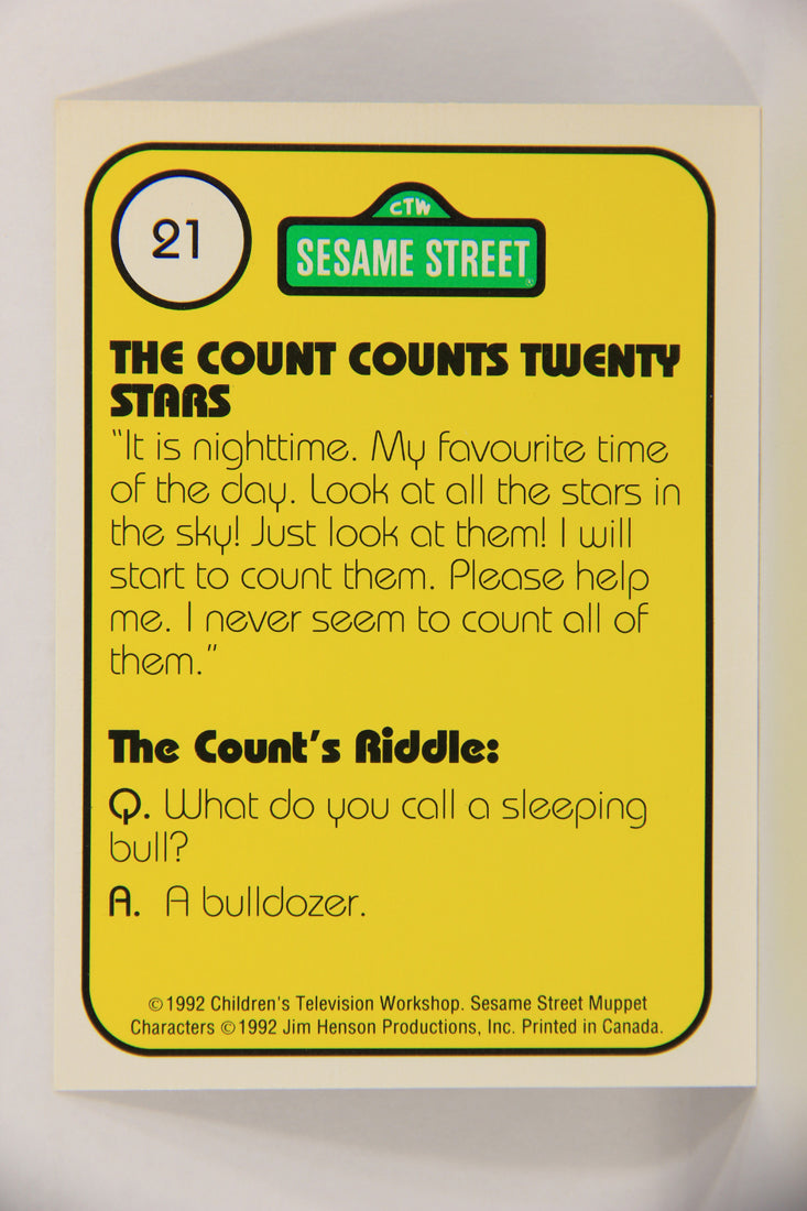 Sesame Street TV Show 1992 Trading Card #21 The Count 20 Stars ENG Canada L020644