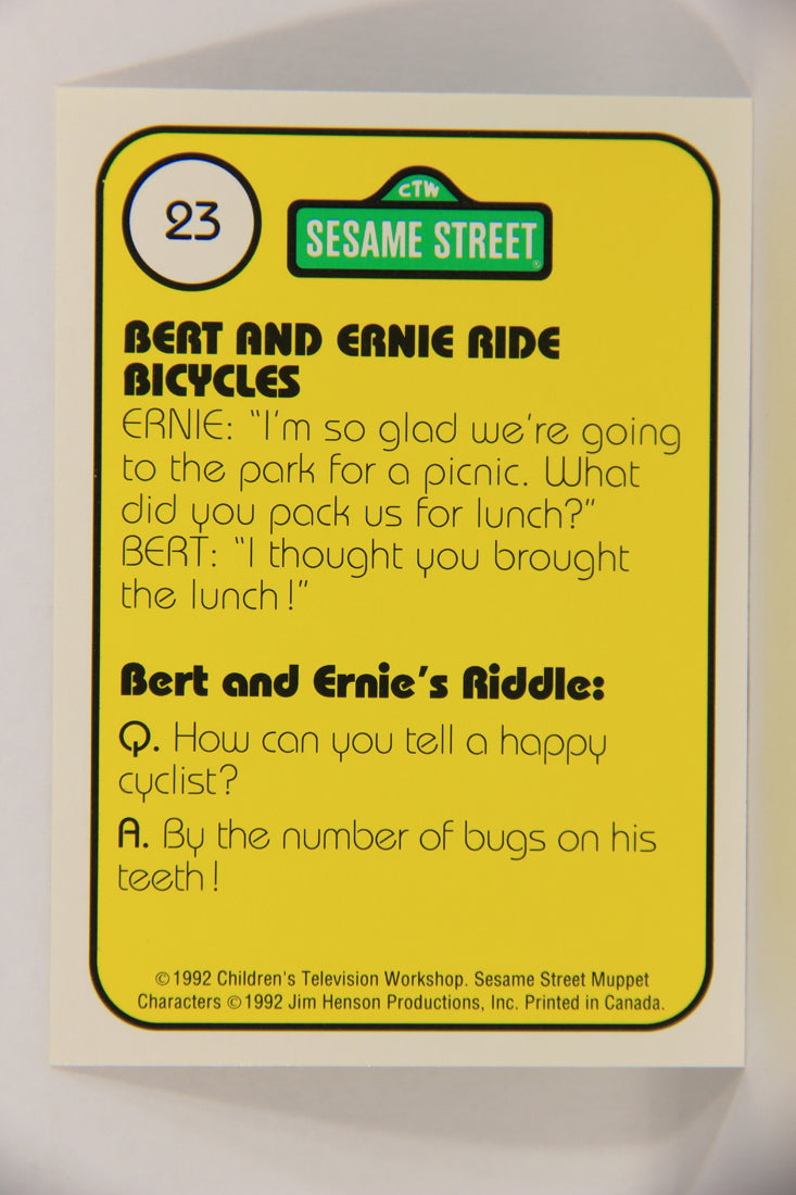 Sesame Street TV Show 1992 Trading Card #23 B Bert And Ernie On Bicycles ENG L020646